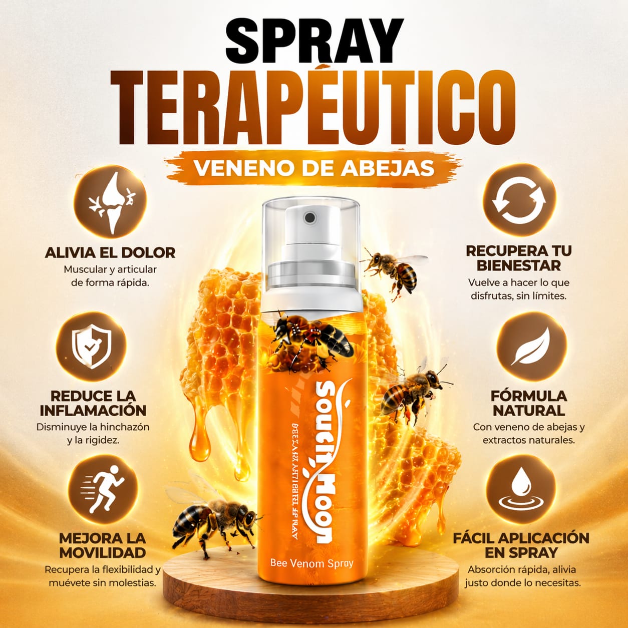 Alivio Natural con Veneno de Abeja - Despídete del Dolor de Articulaciones y Músculo